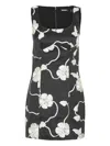 Rotate Birger Christensen Floral Sleeveless Dress Fitted Silhouette In Black