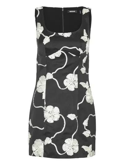 Rotate Birger Christensen Flower Mini Dress In Black