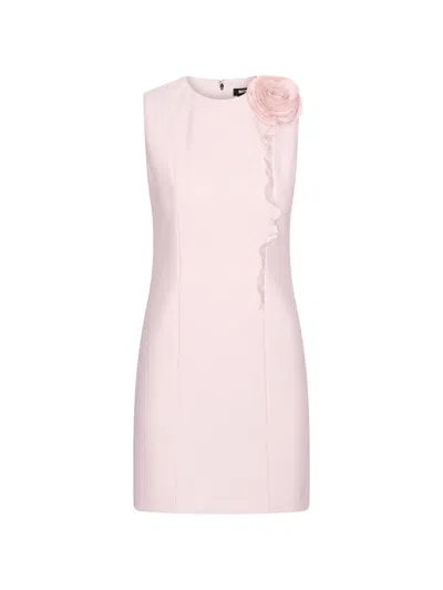 Rotate Birger Christensen Flower Ruffle Mini Dress In Pink