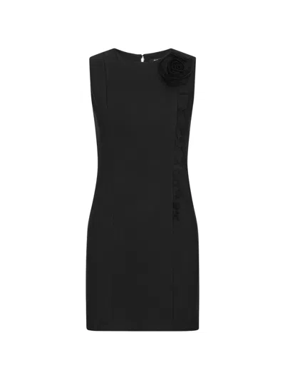 Rotate Birger Christensen Flower Ruffled Mini Dress In Black