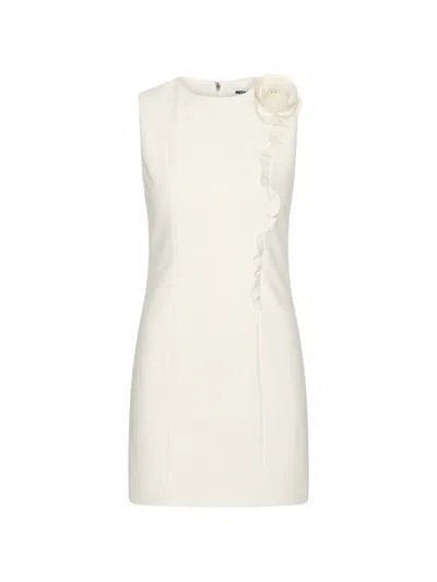 Rotate Birger Christensen Flower Ruffled Mini Dress In White