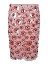 Rotate Birger Christensen Ladies Peachskin Flower Sequins Skirt In Orange