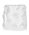 Rotate Birger Christensen Mini White Skirt With Flowers And Sequins In White