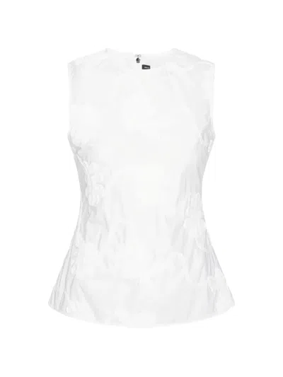 Rotate Birger Christensen Flower Sleeveless Blouse In White