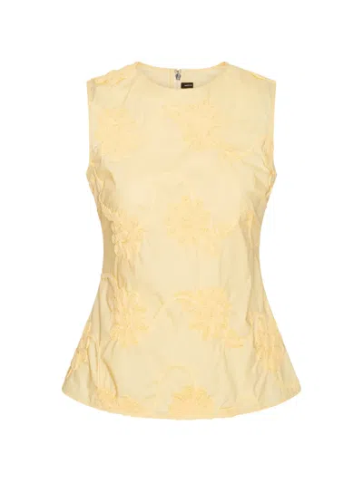 Rotate Birger Christensen Flower Sleeveless Top In Yellow