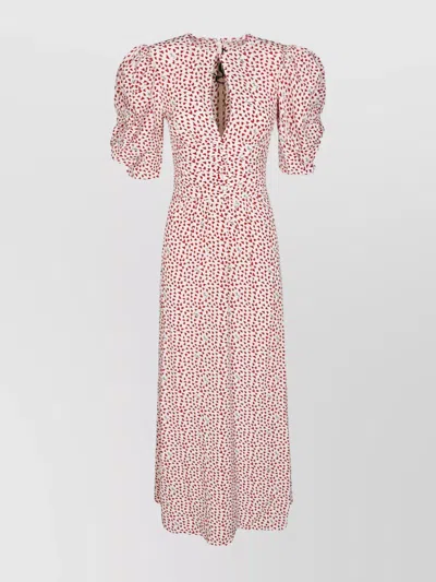 Rotate Birger Christensen Printed Flowy Maxi Dress In Bianco