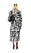 Rotate Birger Christensen Long-sleeved Coat In 斑马纹