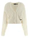 Rotate Birger Christensen Fluffy Knit Cardigan In Neutral