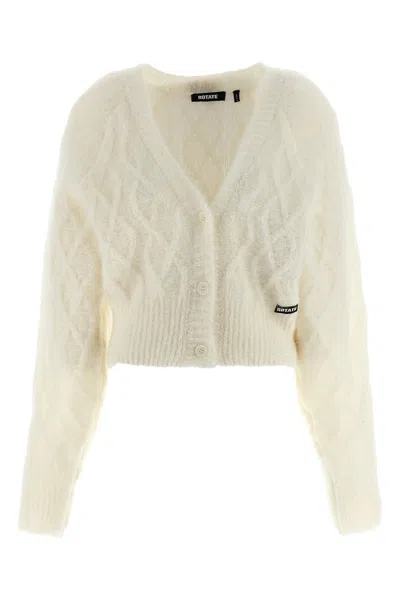 Rotate Birger Christensen 'fluffy Knit' Cardigan In White
