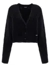 Rotate Birger Christensen Flufy Knit Cardigan In Black