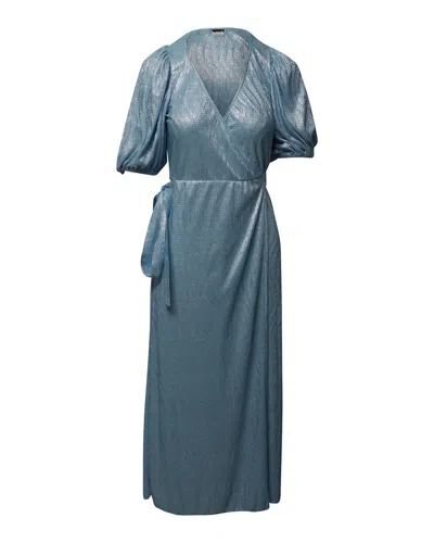 Rotate Birger Christensen Frida Wrap Dress In Blue Polyester