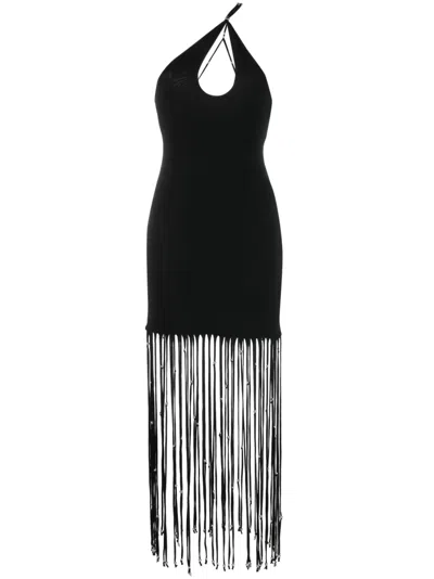 ROTATE BIRGER CHRISTENSEN FRINGE-DETAILING CUT-OUT DRESS