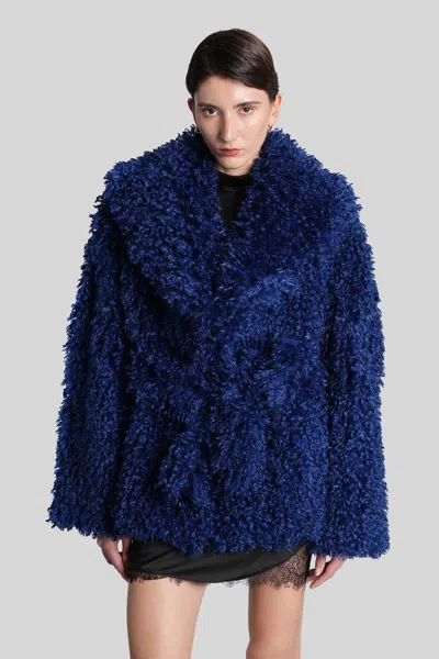 Rotate Birger Christensen Fur & Shearling In Blue