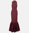Rotate Birger Christensen Gathered Maxi Dress In Burgundy