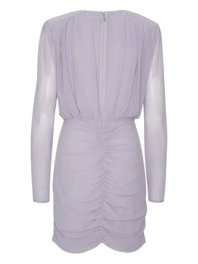 ROTATE BIRGER CHRISTENSEN GATHERED ROSE-EMBELLISHED MINI DRESS