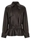 Rotate Birger Christensen Rotate Birgerchristensen Biker Jacket In Lamb Leather In Dark Brown In Brown