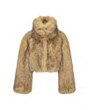 Rotate Birger Christensen Giacca Corta In Pelliccia Sintetica Beige In Brown
