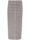 Rotate Birger Christensen Palmer Checked Midi Skirt In Grey