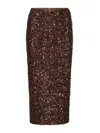 Rotate Birger Christensen Sequin Pencil Skirt In Brown