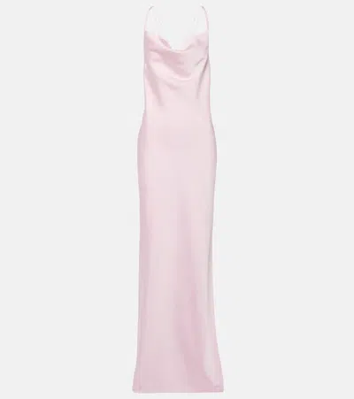 Rotate Birger Christensen Grace Satin Slip Dress In Pink