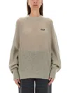 ROTATE BIRGER CHRISTENSEN GRADIENT KNIT SWEATER WITH LOGO PATCH