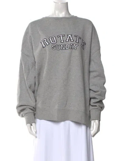 Pre-owned Rotate Birger Christensen Graphic Print Crew Neck Sweatshirt In Gray