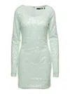 Rotate Birger Christensen Rotate Mini Green Dress With All-over Sequins In Recycled Fabric In Green