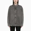 Rotate Birger Christensen Rhinestone-embellished Denim Shirt In Grey