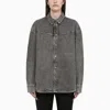 ROTATE BIRGER CHRISTENSEN GREY DENIM SHIRT WITH RHINESTONES FOR WOMEN