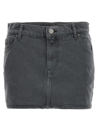 ROTATE BIRGER CHRISTENSEN GREY DENIM SKIRT
