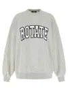 Rotate Birger Christensen Oversized Cotton Crew Neck Sweatshirt In Gray