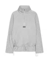 Rotate Birger Christensen Half Zip Light Grey Melange Scuba Jacket In Gray