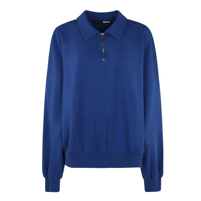 Rotate Birger Christensen Half-zipped Oversized Polo Sweater In Sodalite Blue