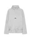 Rotate Birger Christensen Half Zip Light Grey Melange Scuba Jacket In Gray