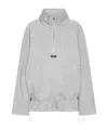 Rotate Birger Christensen Half Zip Light Grey Melange Scuba Jacket In Multi
