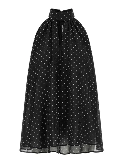 Rotate Birger Christensen Halterneck Bow Top In Black