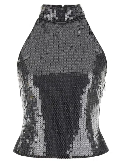 ROTATE BIRGER CHRISTENSEN ROTATE BIRGER CHRISTENSEN HALTERNECK SEQUIN MESH TOP