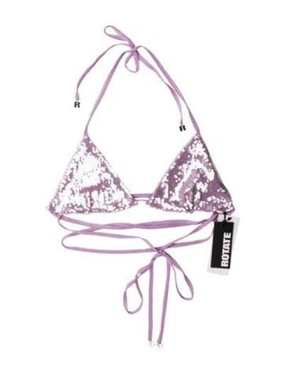 Pre-owned Rotate Birger Christensen Halterneck Three-quarter Sleeve Top W/ Tags In Purple