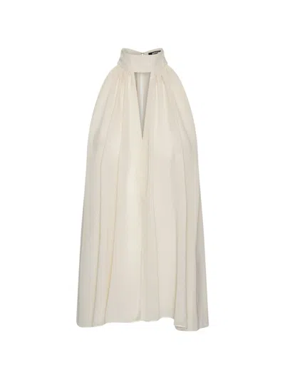 Rotate Birger Christensen Halterneck Whipped Cream Top With Cut-out Detail Rotate In White