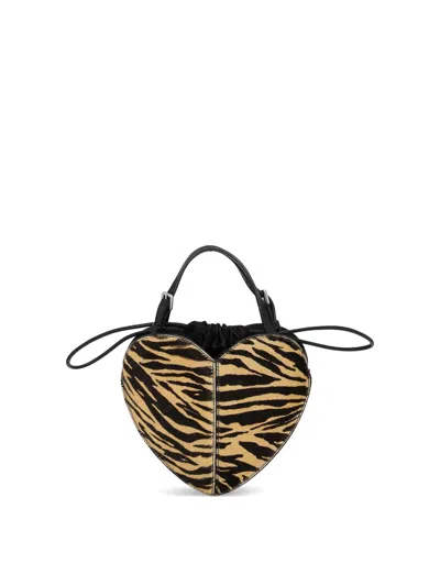 Rotate Birger Christensen Heart Bag Black Pony Hair With Zebra Print