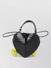 Rotate Birger Christensen Heart Mini Bag Croc Texture Handle Strap In Black