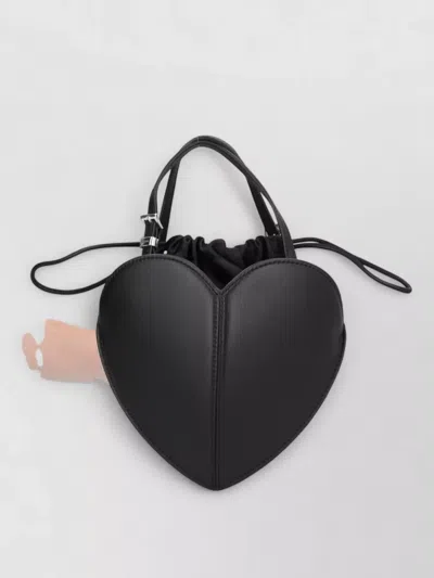 Rotate Birger Christensen Heart Shape Bucket Bag Top Handle Strap In Black