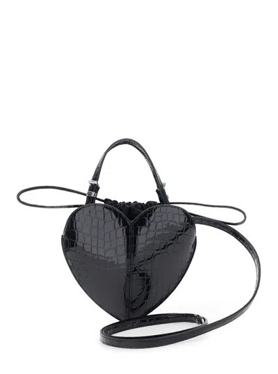 Rotate Birger Christensen Heart-shaped Patent Leather Clutch In Black