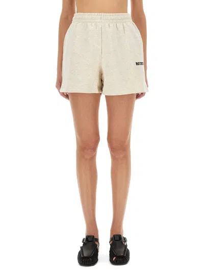 Rotate Birger Christensen Heavy Cotton Shorts In Gray