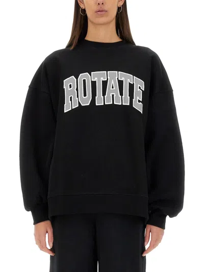 Rotate Birger Christensen Heavy Cotton Sweatshirt In Black