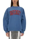Rotate Birger Christensen Rotate Sunday Logo Cotton Sweatshirt In Blue