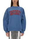 Rotate Birger Christensen Rotate Sunday Logo Cotton Sweatshirt In Blue