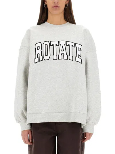 Rotate Birger Christensen Rotate Sunday Logo Cotton Sweatshirt In Grey