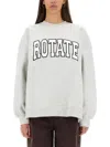 Rotate Birger Christensen Grey Crewneck Sweatshirt With Logo In Neutral