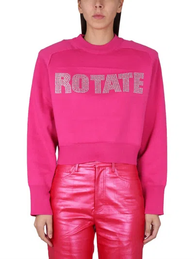 Rotate Birger Christensen Rotate Birgerchristensen Sweatshirt With Logo In Pink